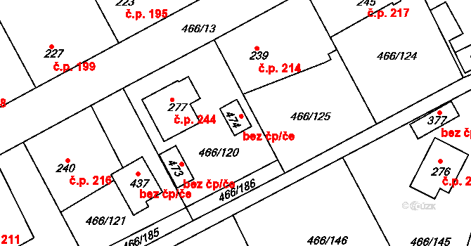 Broumy 50384996 na parcele st. 474 v KÚ Broumy, Katastrální mapa