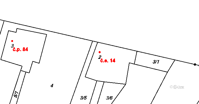 Studená Loučka 14, Mohelnice na parcele st. 2 v KÚ Buková u Studené Loučky, Katastrální mapa