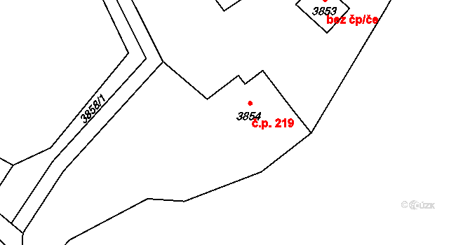 Bravantice 219 na parcele st. 3854 v KÚ Bravantice, Katastrální mapa