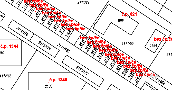 Polná 98789996 na parcele st. 2132 v KÚ Polná, Katastrální mapa