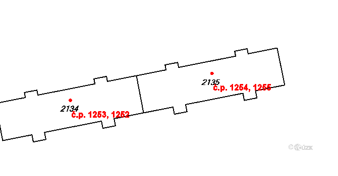 Lipník nad Bečvou I-Město 1254,1255, Lipník nad Bečvou na parcele st. 2135 v KÚ Lipník nad Bečvou, Katastrální mapa
