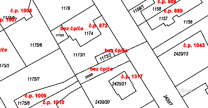 Rychnov nad Kněžnou 120897997 na parcele st. 1173/2 v KÚ Rychnov nad Kněžnou, Katastrální mapa