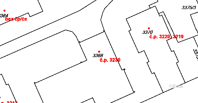 Kladno 3230 na parcele st. 3368 v KÚ Kladno, Katastrální mapa