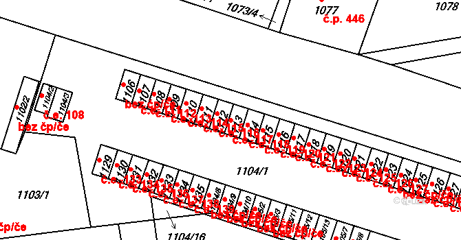 Hrádek nad Nisou 117 na parcele st. 1113 v KÚ Hrádek nad Nisou, Katastrální mapa