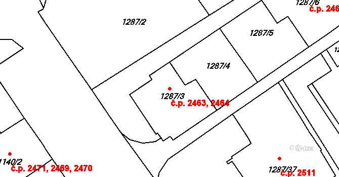 Ústí nad Labem-centrum 2463,2464, Ústí nad Labem na parcele st. 1287/3 v KÚ Ústí nad Labem, Katastrální mapa