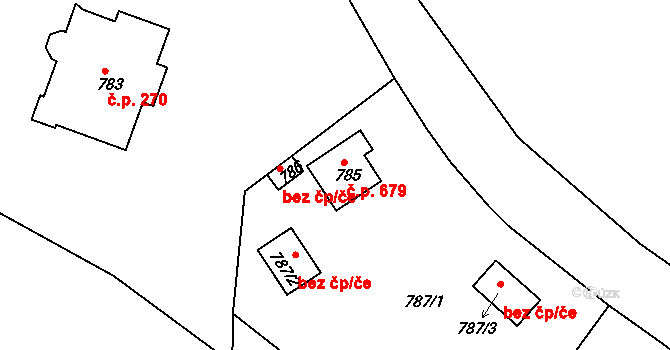 Rybáře 679, Karlovy Vary na parcele st. 785 v KÚ Rybáře, Katastrální mapa