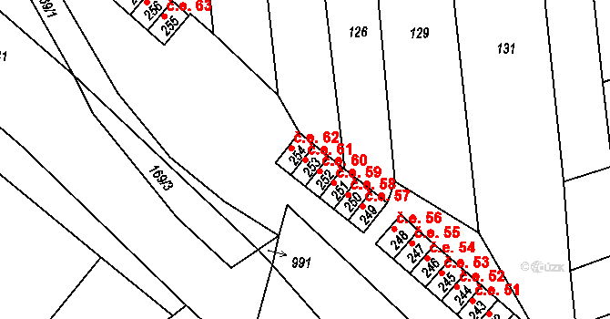Březenec 61, Jirkov na parcele st. 253 v KÚ Březenec, Katastrální mapa
