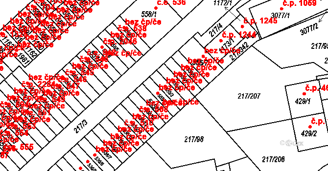 Sezimovo Ústí 504 na parcele st. 555/3 v KÚ Sezimovo Ústí, Katastrální mapa
