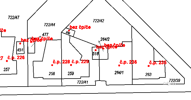 Cítoliby 38787997 na parcele st. 518 v KÚ Cítoliby, Katastrální mapa