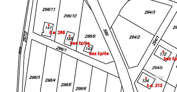 Dvůr Králové nad Labem 39001997 na parcele st. 142 v KÚ Žirecká Podstráň, Katastrální mapa