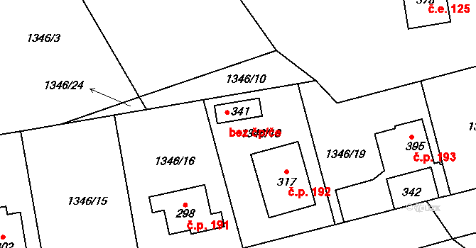 Borotín 44908997 na parcele st. 341 v KÚ Borotín u Tábora, Katastrální mapa