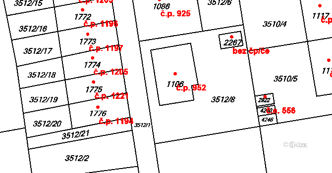 Lipník nad Bečvou I-Město 952, Lipník nad Bečvou na parcele st. 1106 v KÚ Lipník nad Bečvou, Katastrální mapa
