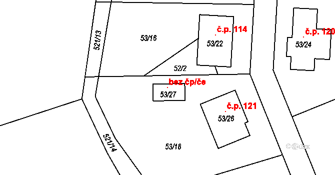 Milotice nad Bečvou 117359998 na parcele st. 53/27 v KÚ Milotice nad Bečvou, Katastrální mapa