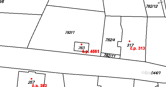 Kokonín 4561, Jablonec nad Nisou na parcele st. 763 v KÚ Kokonín, Katastrální mapa