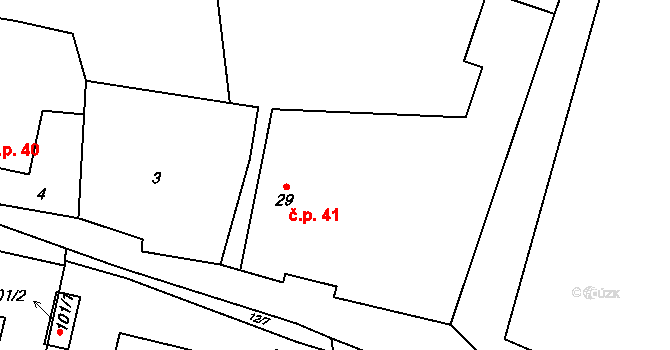 Nedvědice 41, Soběslav na parcele st. 29 v KÚ Nedvědice u Soběslavi, Katastrální mapa