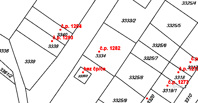 České Budějovice 6 1282, České Budějovice na parcele st. 3334 v KÚ České Budějovice 6, Katastrální mapa