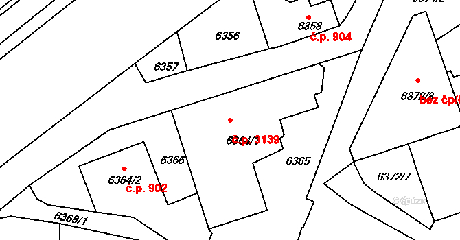 Varnsdorf 3139 na parcele st. 6364/1 v KÚ Varnsdorf, Katastrální mapa