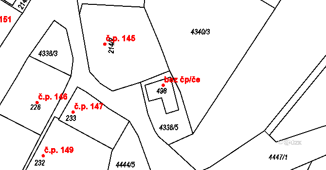 Slavičín 38888998 na parcele st. 498 v KÚ Slavičín, Katastrální mapa