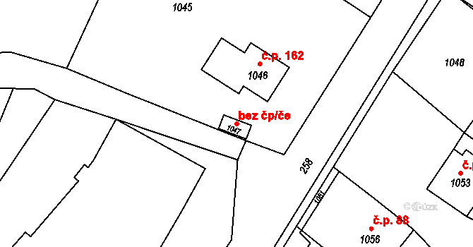 Zátor 39536998 na parcele st. 1047 v KÚ Loučky u Zátoru, Katastrální mapa