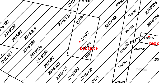 Oslavany 39837998 na parcele st. 2316/2 v KÚ Oslavany, Katastrální mapa