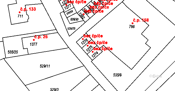 Broumov 40073998 na parcele st. 1275 v KÚ Broumov, Katastrální mapa