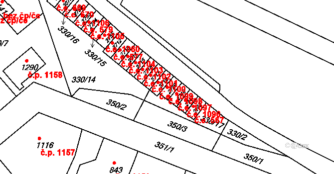 Náchod 1098 na parcele st. 2739 v KÚ Náchod, Katastrální mapa