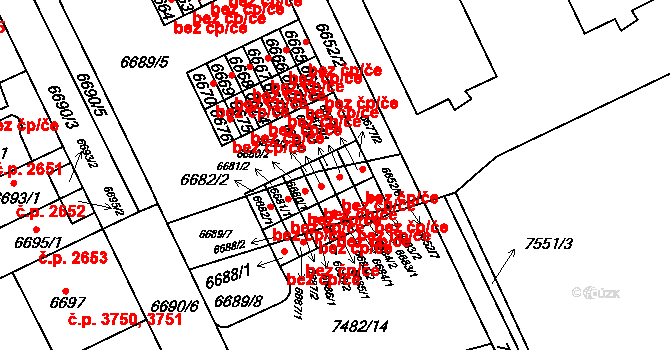 Brno 41491998 na parcele st. 6678/1 v KÚ Židenice, Katastrální mapa
