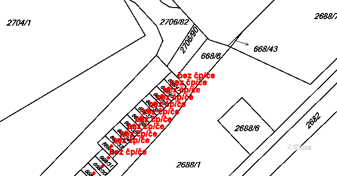 Hulín 42110998 na parcele st. 668/40 v KÚ Hulín, Katastrální mapa