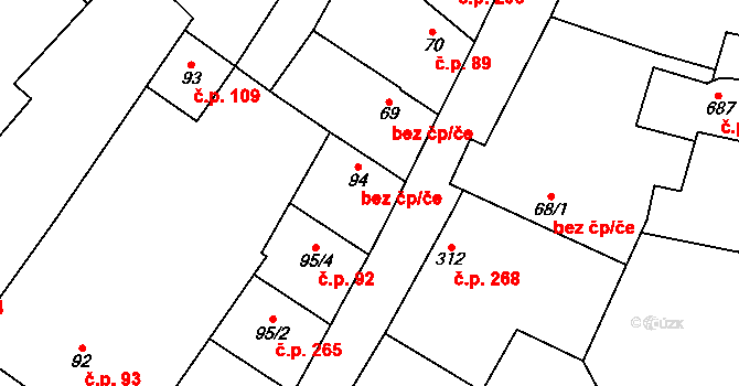 Rožďalovice 42544998 na parcele st. 94 v KÚ Rožďalovice, Katastrální mapa
