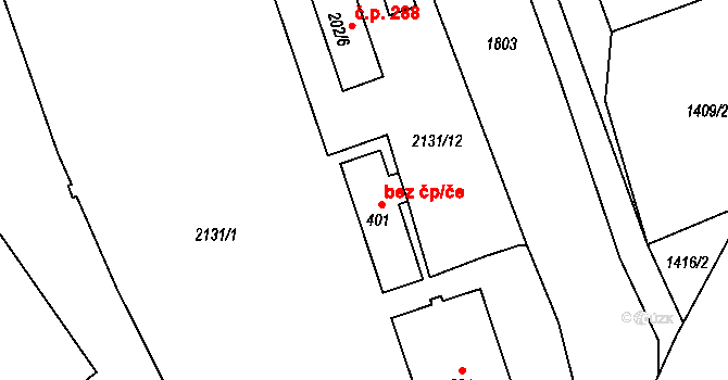 Chornice 42619998 na parcele st. 401 v KÚ Chornice, Katastrální mapa