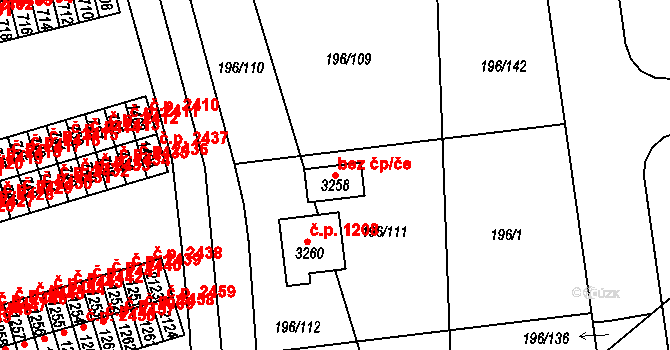 Sezimovo Ústí 43551998 na parcele st. 3258 v KÚ Sezimovo Ústí, Katastrální mapa