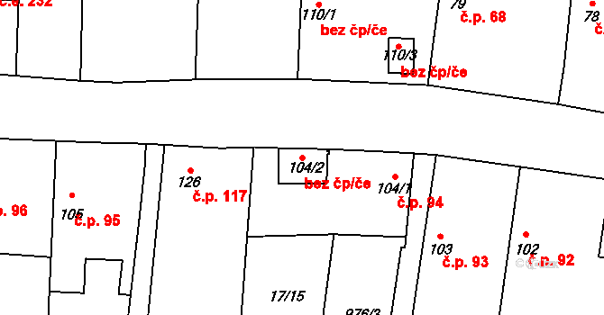Kozojedy 46085998 na parcele st. 104/2 v KÚ Kozojedy u Kostelce nad Černými Lesy, Katastrální mapa