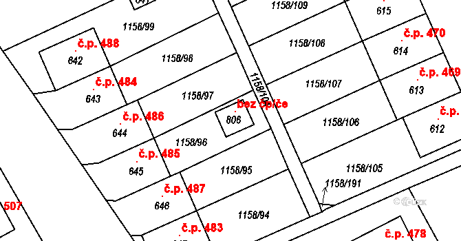 Bavorov 47028998 na parcele st. 806 v KÚ Bavorov, Katastrální mapa