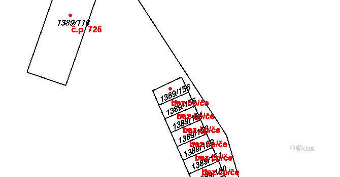 Plzeň 49401998 na parcele st. 1389/156 v KÚ Božkov, Katastrální mapa