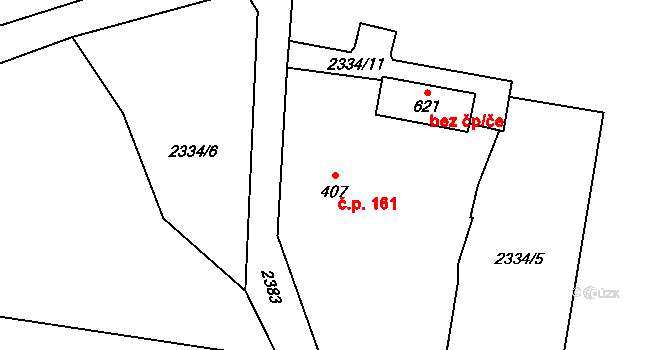 Stachy 161 na parcele st. 407 v KÚ Stachy, Katastrální mapa