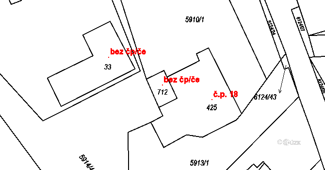 Brumov-Bylnice 98592998 na parcele st. 712 v KÚ Svatý Štěpán, Katastrální mapa