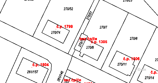 Chotěboř 120480999 na parcele st. 270/78 v KÚ Chotěboř, Katastrální mapa