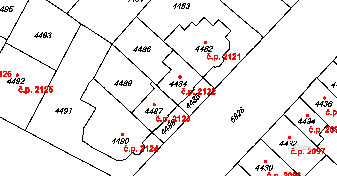 Jihlava 2122 na parcele st. 4484 v KÚ Jihlava, Katastrální mapa
