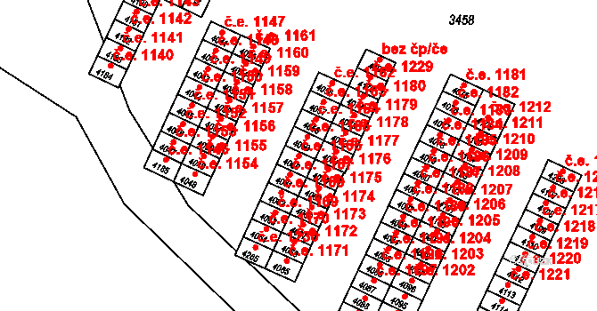 Kuřim 1166 na parcele st. 4060 v KÚ Kuřim, Katastrální mapa
