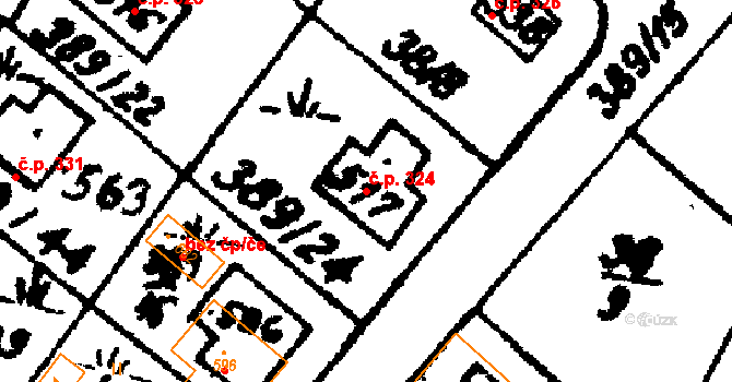 Nasavrky 324 na parcele st. 517 v KÚ Nasavrky, Katastrální mapa