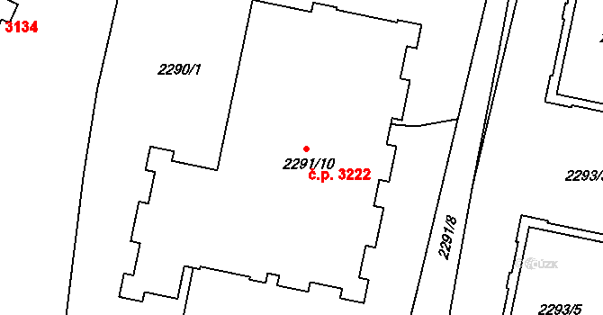 Záběhlice 3222, Praha na parcele st. 2291/10 v KÚ Záběhlice, Katastrální mapa