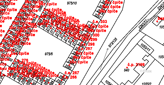 Havlíčkův Brod 299 na parcele st. 2580 v KÚ Havlíčkův Brod, Katastrální mapa