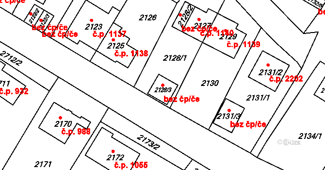 Sokolov 38555999 na parcele st. 2128/3 v KÚ Sokolov, Katastrální mapa