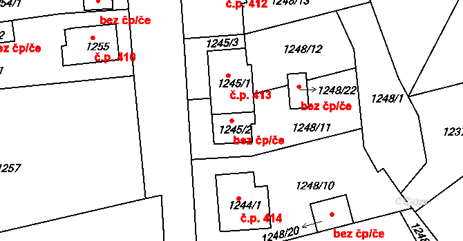 Proboštov 39139999 na parcele st. 1245/2 v KÚ Proboštov u Teplic, Katastrální mapa