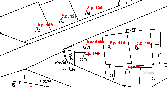 Peruc 46267999 na parcele st. 151/1 v KÚ Černochov, Katastrální mapa