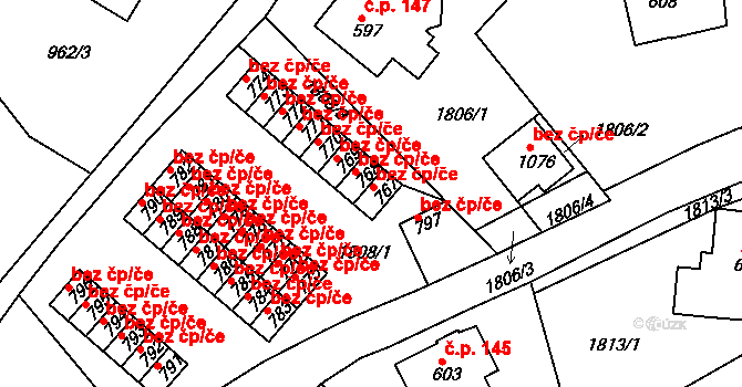 Jablonec nad Nisou 48518999 na parcele st. 767 v KÚ Jablonecké Paseky, Katastrální mapa