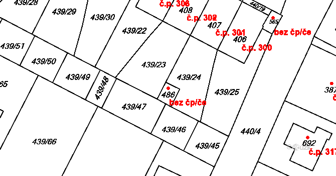 Opatovice nad Labem 49739999 na parcele st. 486 v KÚ Opatovice nad Labem, Katastrální mapa