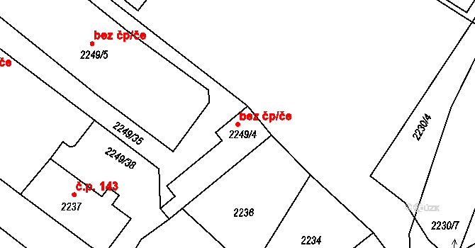 Vysoké Mýto 50143999 na parcele st. 2249/4 v KÚ Vysoké Mýto, Katastrální mapa