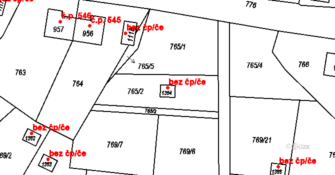 Ostrava 50357999 na parcele st. 1384 v KÚ Heřmanice, Katastrální mapa