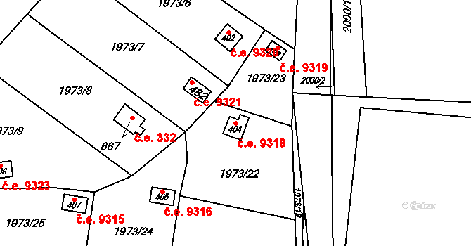 Dolní Libchavy 9318, Libchavy na parcele st. 404 v KÚ Dolní Libchavy, Katastrální mapa